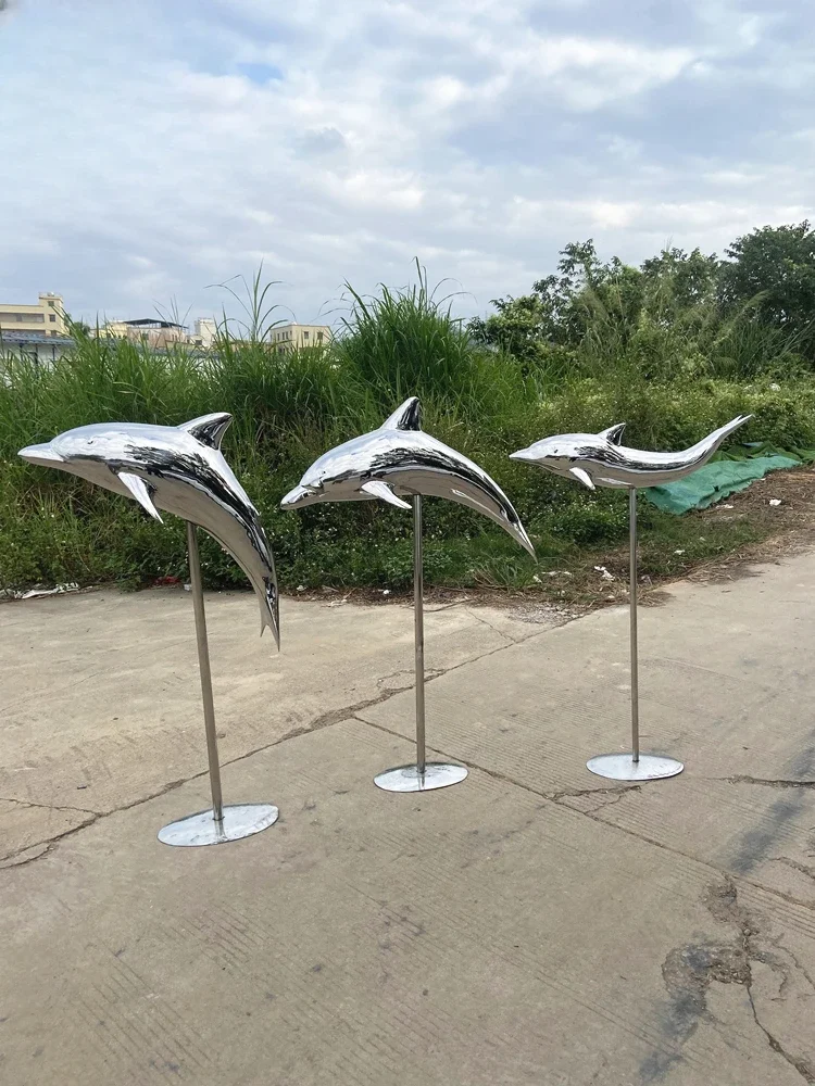 Outdoor large fish school dolphin stainless steel sculpture pool fountain water feature sculpture customization
Outdoor large fish school dolphin stainless steel sculpture pool fountain water feature sculpture customization