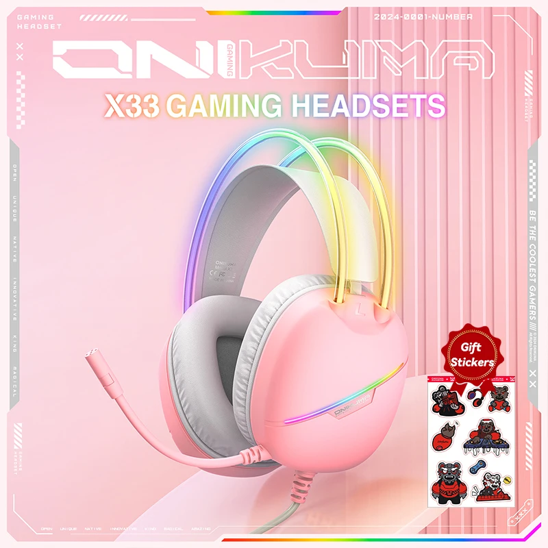 ONIKUMA Wired Gaming Headset Noise Cancelling Headphones Music Earphones Suitable For Computer Laptop With RGB Lighting Mic X33
ONIKUMA Wired Gaming Headset Noise Cancelling Headphones Music Earphones Suitable For Computer Laptop With RGB Lighting Mic X33