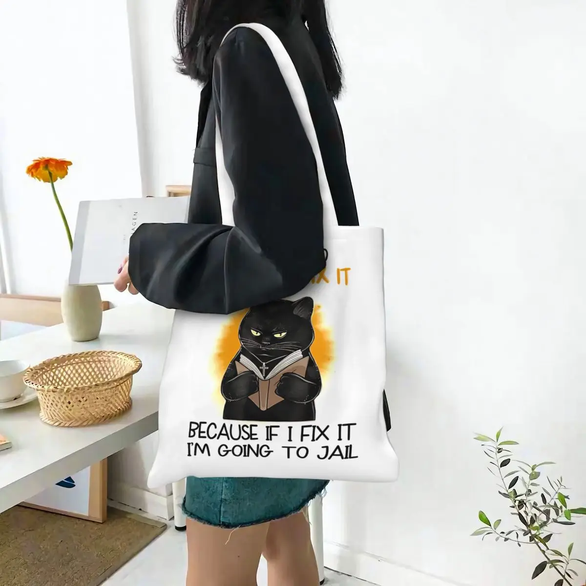 I'm Going To LET GOD FIX IT Canvas Tote Handbag Funny Cat Meme Grocery Bags Large Capacity Shopping Bags for Women
I'm Going To LET GOD FIX IT Canvas Tote Handbag Funny Cat Meme Grocery Bags Large Capacity Shopping Bags for Women