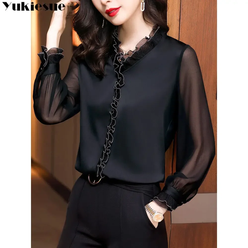 BLUSAS 2022 Spring New Office Lady Long Sleeve Pullovers Lace Ruffles Chiffon Shirts Women's Clothing Vintage Elegant Blouse 4XL
BLUSAS 2022 Spring New Office Lady Long Sleeve Pullovers Lace Ruffles Chiffon Shirts Women's Clothing Vintage Elegant Blouse 4XL
