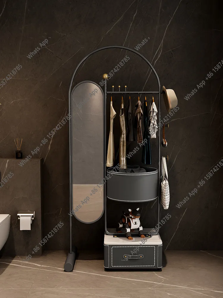 Simple with mirror coat rack Bedroom floor hanger Stainless steel vertical storage
Simple with mirror coat rack Bedroom floor hanger Stainless steel vertical storage