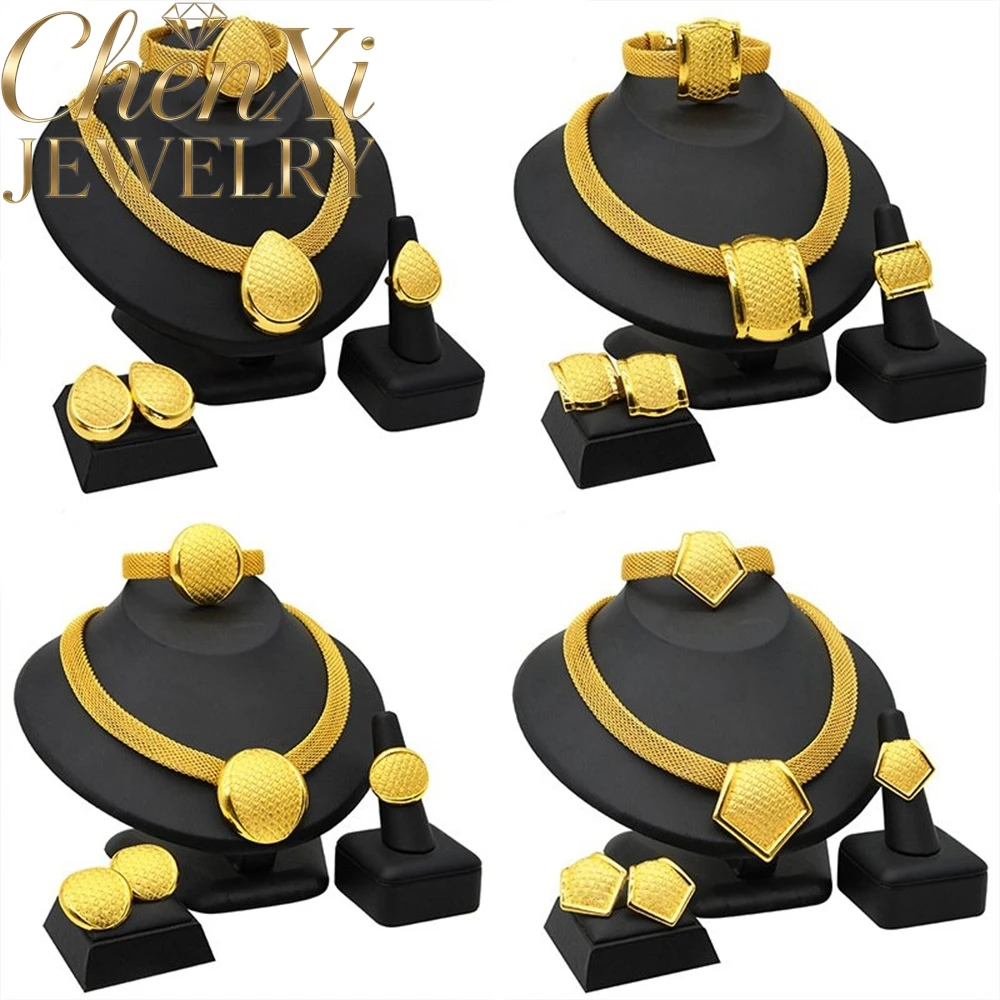 High-End Luxury Elegant Alluvial Gold Fashion Popular Jewelry Set Women Wedding Party Banquet Necklace Earrings Ring 4pcs Gift
High-End Luxury Elegant Alluvial Gold Fashion Popular Jewelry Set Women Wedding Party Banquet Necklace Earrings Ring 4pcs Gift