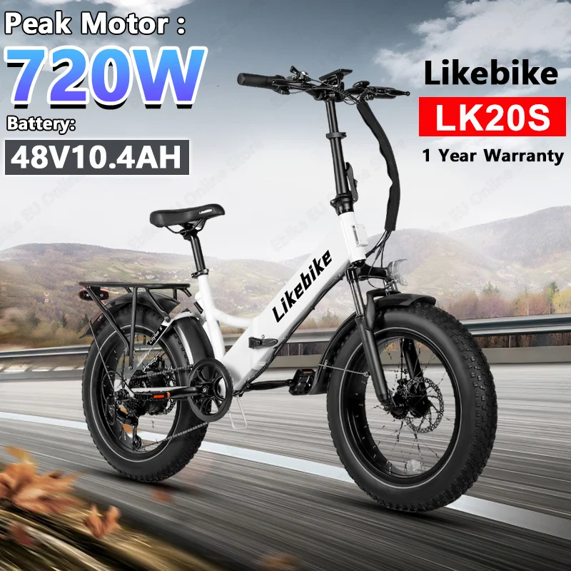 LikeBike Lk20S Электрический велосипед для взрослых, 720 Вт, пиковая мощность, 48 В, 2,4 Ач, аккумулятор, цветной ЖК-дисплей, 20-дюймовый электрический велосипед с толстыми шинами
LikeBike Lk20S Электрический велосипед для взрослых, 720 Вт, пиковая мощность, 48 В, 2,4 Ач, аккумулятор, цветной ЖК-дисплей, 20-дюймовый электрический велосипед с толстыми шинами