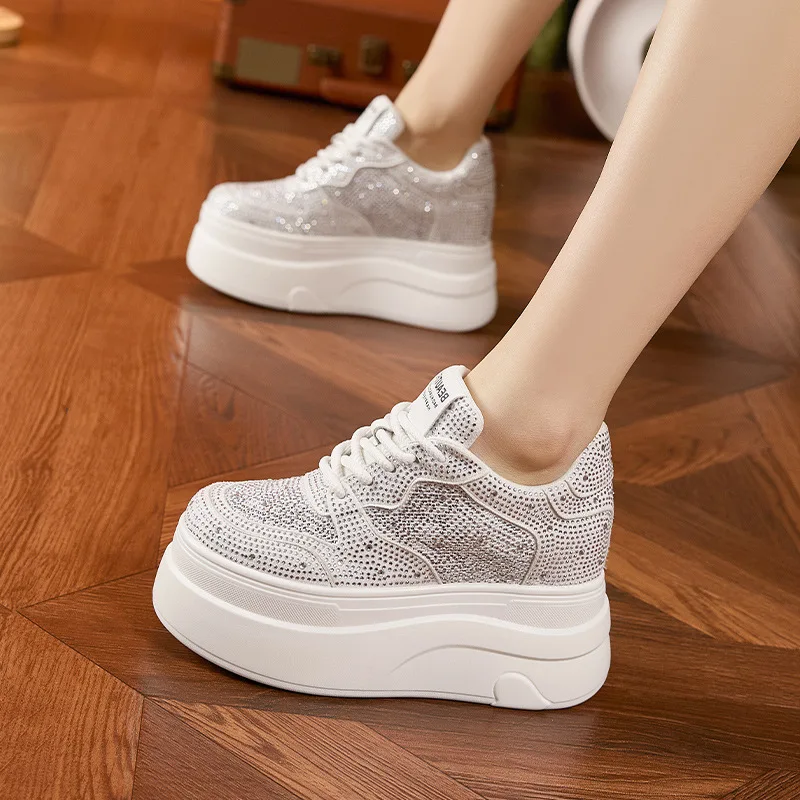 Thick Sole Anti-slip Good-looking Mesh New Versatile and Fashionable Rhinestone Sequins Height-enhancing Breathable Board Shoes
Thick Sole Anti-slip Good-looking Mesh New Versatile and Fashionable Rhinestone Sequins Height-enhancing Breathable Board Shoes