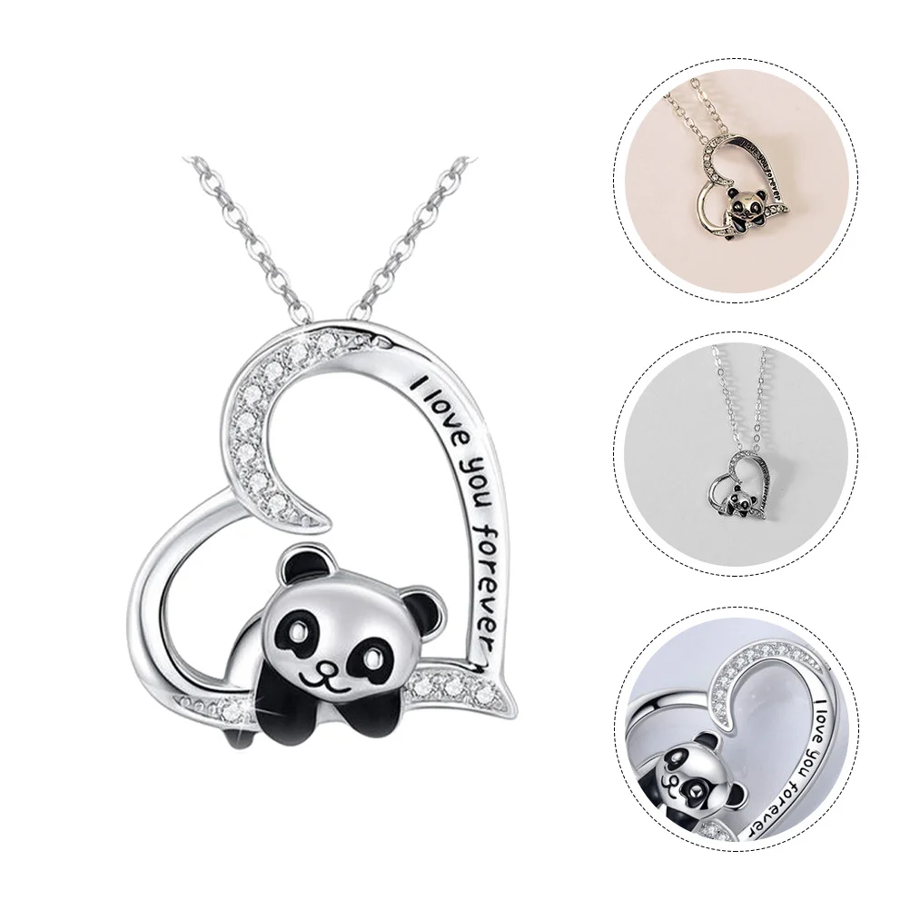 Heart Panda Necklace Daily Use Accessories Unique Impressive Valentine Alloy Chain Pendant
Heart Panda Necklace Daily Use Accessories Unique Impressive Valentine Alloy Chain Pendant
