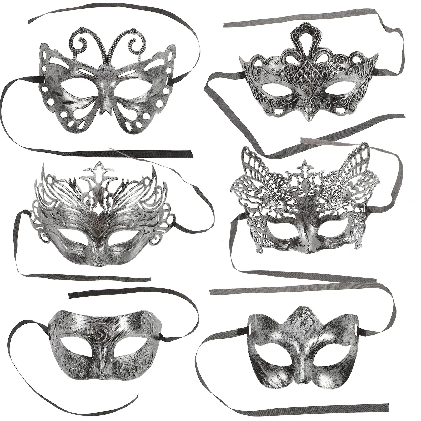 Silver Masquerade Masks for Women Men Couple Halloween Party Venetian Retro Plastic Cosplay Props Costume Accessories
Silver Masquerade Masks for Women Men Couple Halloween Party Venetian Retro Plastic Cosplay Props Costume Accessories