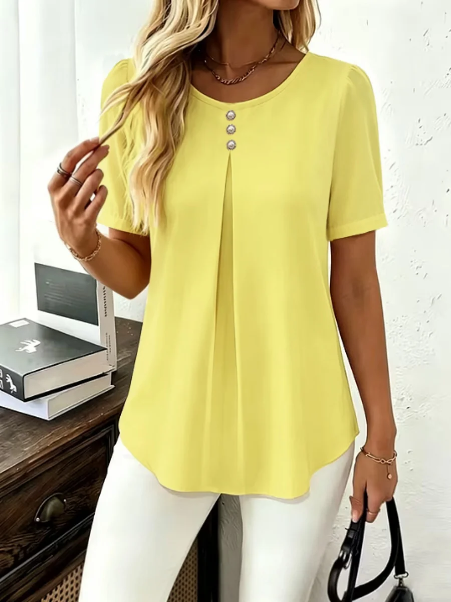 Temperament Loose Woman Shirt Fashion Casual Blouse Elegant short Sleeve Woman Shirt Holiday Weekend Top
Temperament Loose Woman Shirt Fashion Casual Blouse Elegant short Sleeve Woman Shirt Holiday Weekend Top