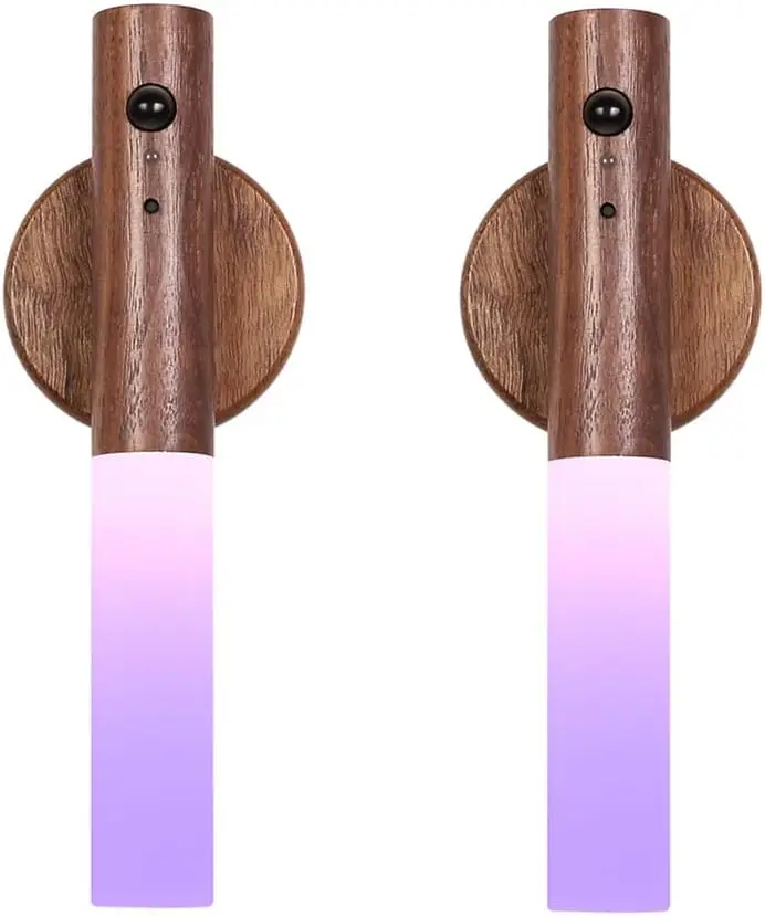 Motion Sensor RGB Night Lights with USB-C Rechargeable Battery, Detachable Wood Wall Sconces for Bedroom and Hallway
Motion Sensor RGB Night Lights with USB-C Rechargeable Battery, Detachable Wood Wall Sconces for Bedroom and Hallway
