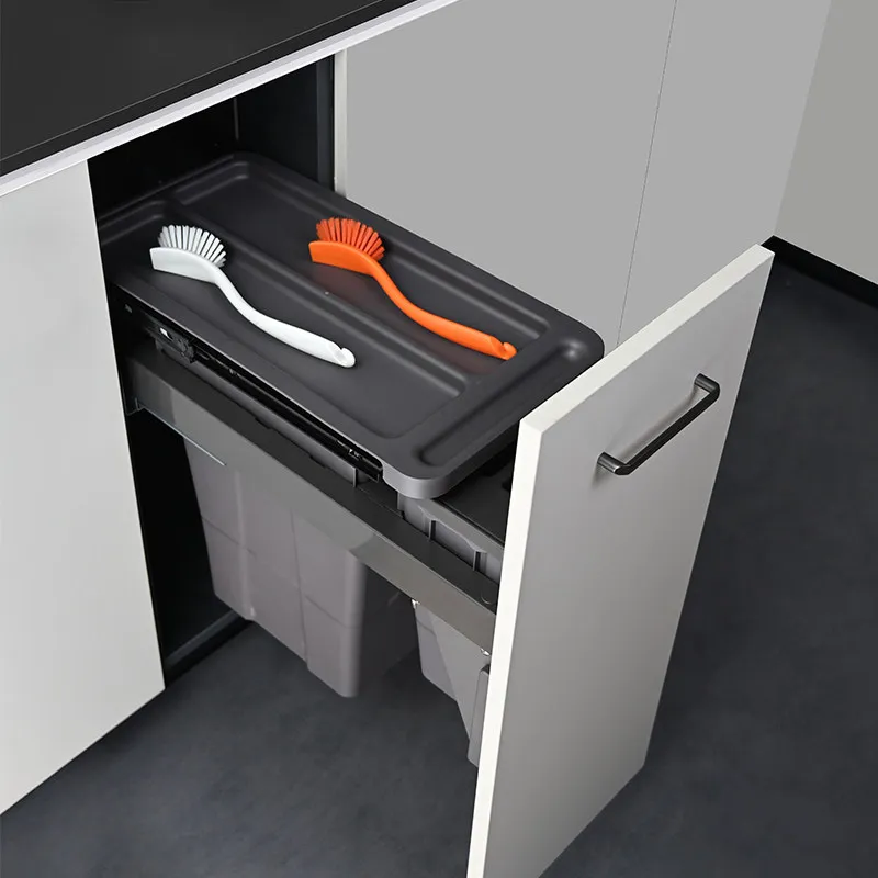 Kitchen embedded trash can cabinet food waste double bucket classification household with lid pull basket hidden cleaning bucket
Kitchen embedded trash can cabinet food waste double bucket classification household with lid pull basket hidden cleaning bucket