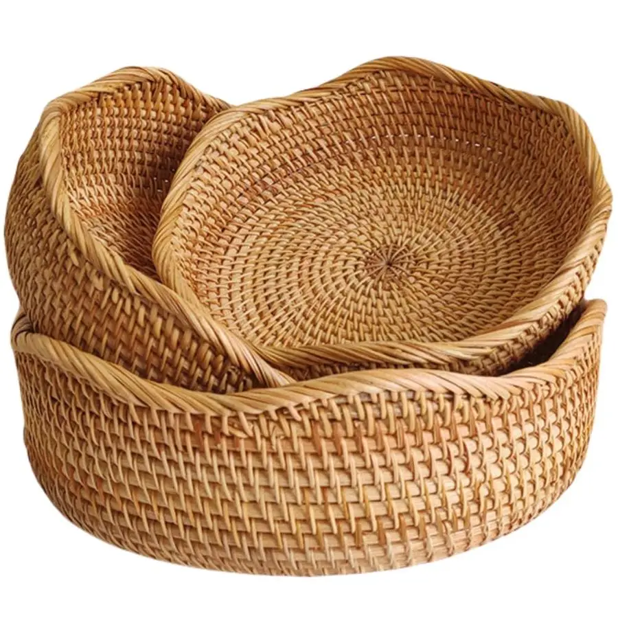 Bread Basket, Hand Woven Fruit Basket, Wicker Serving Basket Bowl, Decorative Baskets for Kitchen Counter Organizing, Set of 3 W
Bread Basket, Hand Woven Fruit Basket, Wicker Serving Basket Bowl, Decorative Baskets for Kitchen Counter Organizing, Set of 3 W