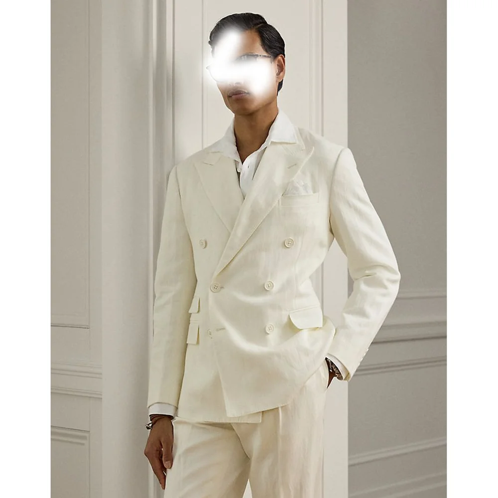 Casual White Peaked Lapel Double Breasted Men Suits Wedding Formal Party Fashion Man Sets Banquet Sets 2 Pieces (Jacket+Pants)
Casual White Peaked Lapel Double Breasted Men Suits Wedding Formal Party Fashion Man Sets Banquet Sets 2 Pieces (Jacket+Pants)