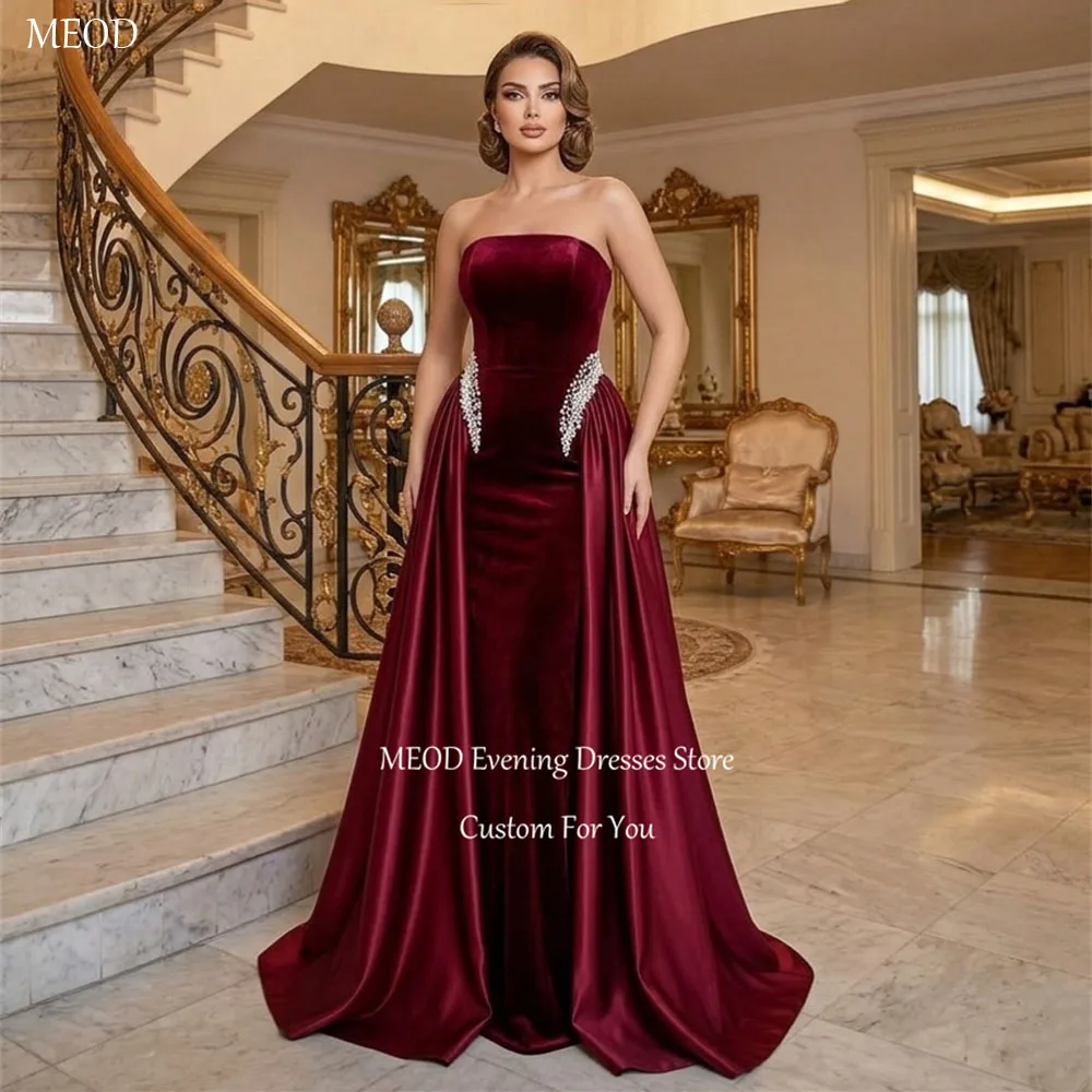 MEOD Vintage Burgundy A Line Women's Evening Gown Satin Crystal Strapless Prom Dresses Elegant Sleveless Party Attire Customized
MEOD Vintage Burgundy A Line Women's Evening Gown Satin Crystal Strapless Prom Dresses Elegant Sleveless Party Attire Customized