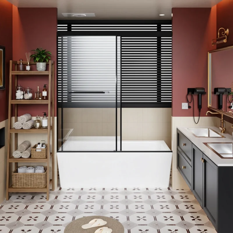 60x62 Inch Standard Size Frameless Aluminum Shower Door, Dual Sliding Doors with Quiet Soft-Close Track, Easy 30-Min Install,
60x62 Inch Standard Size Frameless Aluminum Shower Door, Dual Sliding Doors with Quiet Soft-Close Track, Easy 30-Min Install,