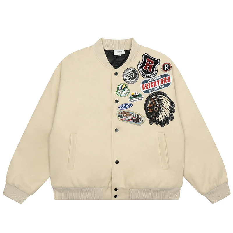 American Retro Baseball Jacket Hip Hop Emblem Embroidery Unisex Long Sleeve Varsity Bomber College Windbreaker Coat Couple Tops
American Retro Baseball Jacket Hip Hop Emblem Embroidery Unisex Long Sleeve Varsity Bomber College Windbreaker Coat Couple Tops