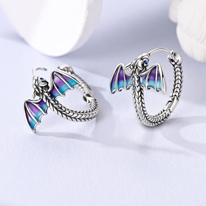 100% 925 Sterling Silver Earrings Women Fire Dragon Ear Rings Hoop Earring For Anniversary Wedding Jewelry Gift
100% 925 Sterling Silver Earrings Women Fire Dragon Ear Rings Hoop Earring For Anniversary Wedding Jewelry Gift