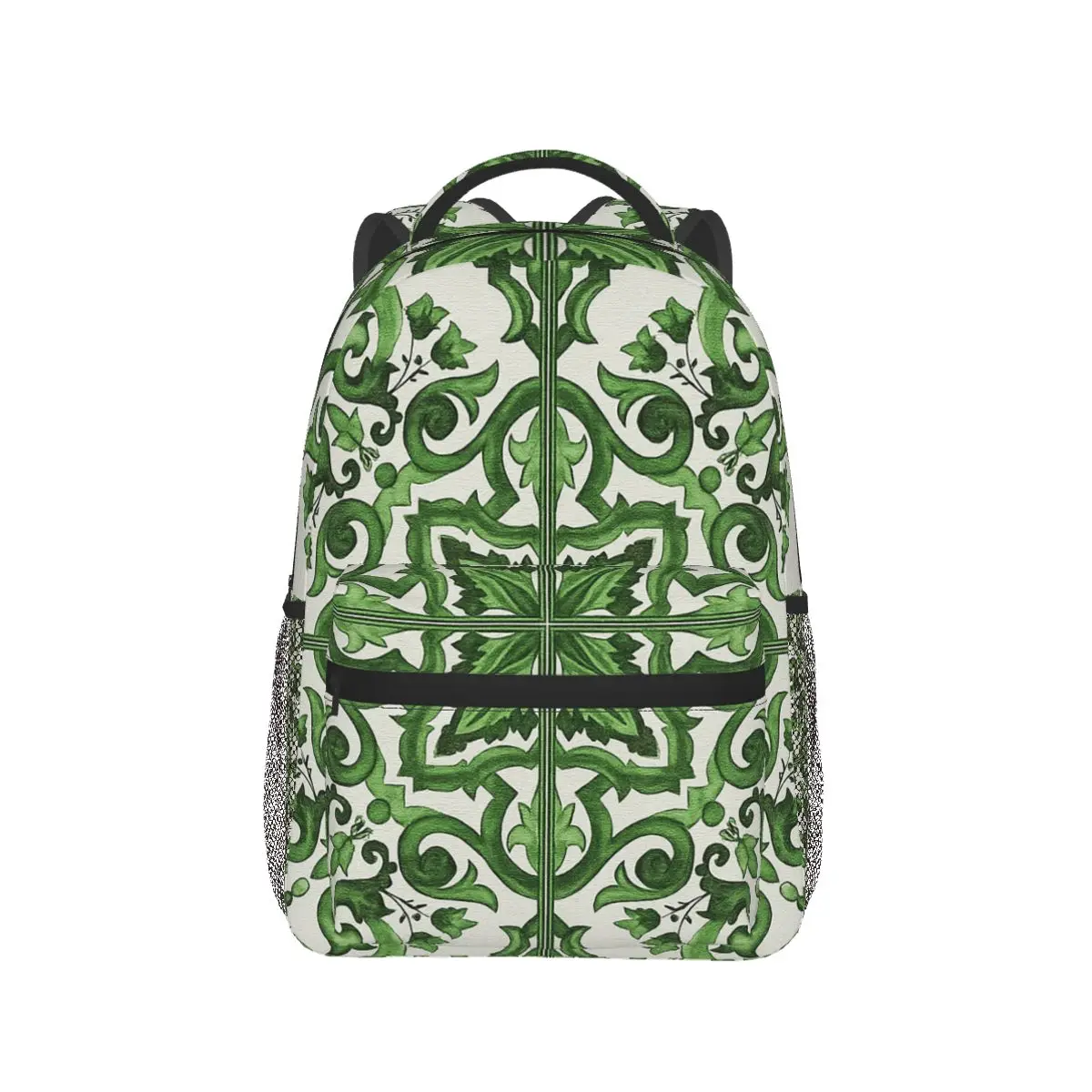 Green Ornate Floral Mediterranean Sicilian Tile Backpack Hot Sale Daypack Large Capacity BookBag School Bag Shoulder Bags
Green Ornate Floral Mediterranean Sicilian Tile Backpack Hot Sale Daypack Large Capacity BookBag School Bag Shoulder Bags