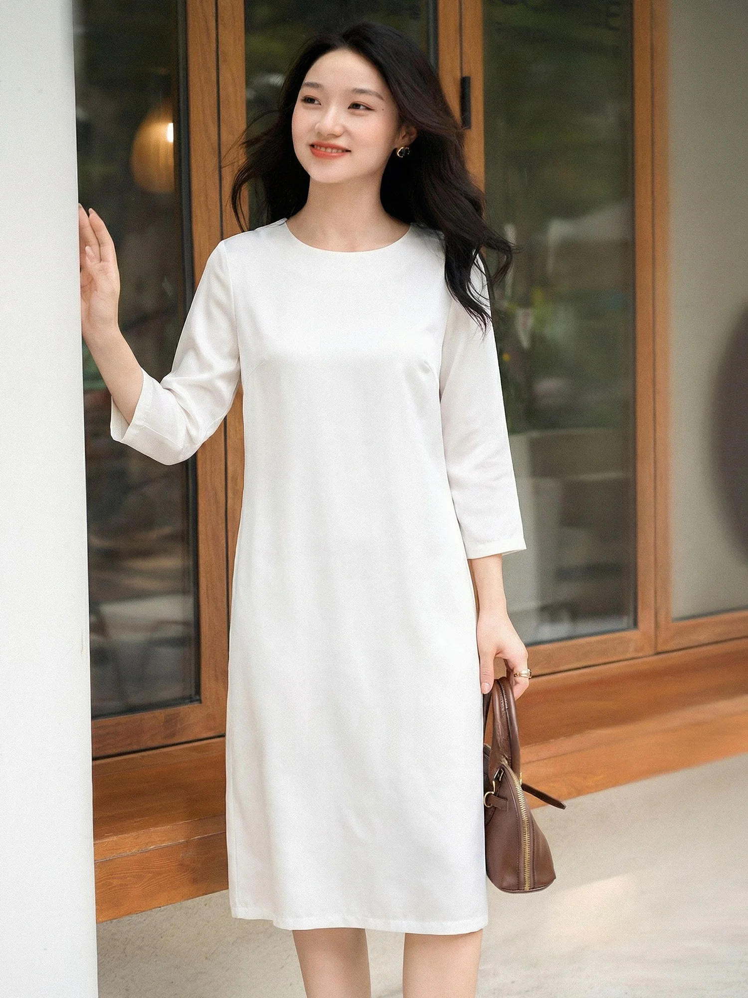 Женское офисное платье Chivirin Commuter с длинным рукавом, свободного кроя, с круглым вырезом, дышащее, из полиэстера, весеннее
Женское офисное платье Chivirin Commuter с длинным рукавом, свободного кроя, с круглым вырезом, дышащее, из полиэстера, весеннее