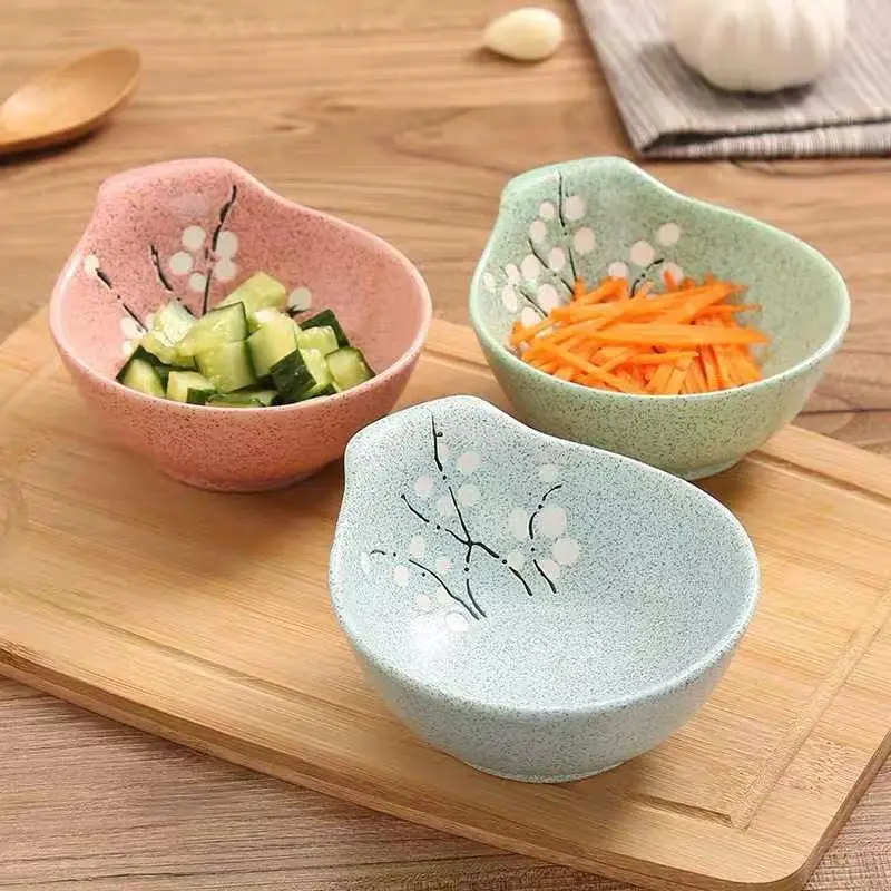 Ceramic Kitchen Seasoning Dish With Handle Plum Blossom Bowl, Creative Underglaze Colored Snack Dish
Ceramic Kitchen Seasoning Dish With Handle Plum Blossom Bowl, Creative Underglaze Colored Snack Dish