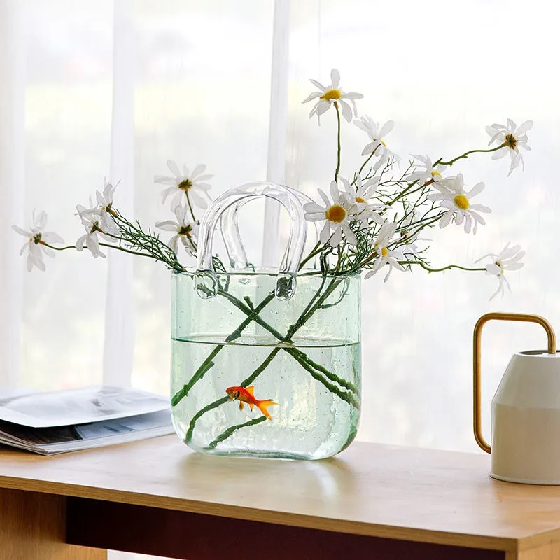 Ваза Для Цветов Glass Handbag Vase Luminous Flower Basket Creative Bubble Fish Tank Desktop Flower Arrangement Ornament Jarrón
Ваза Для Цветов Glass Handbag Vase Luminous Flower Basket Creative Bubble Fish Tank Desktop Flower Arrangement Ornament Jarrón