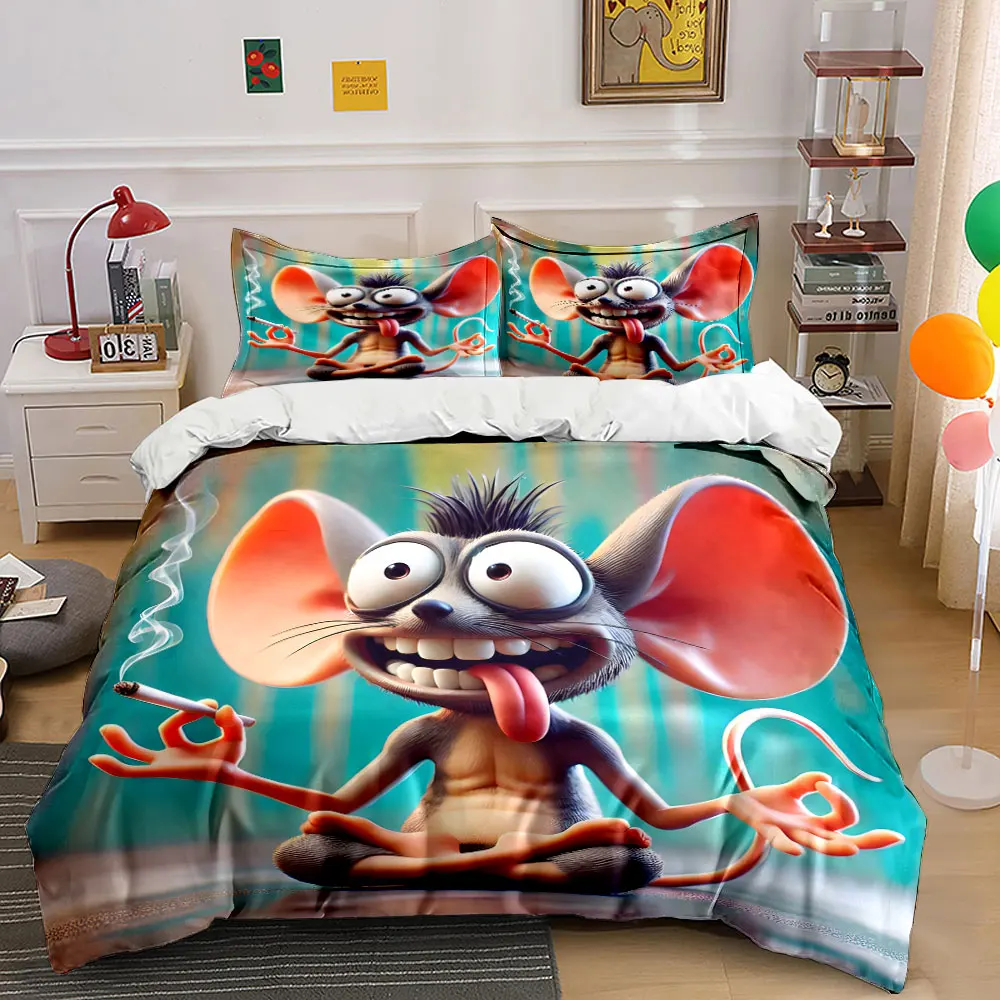 Quirky funny cartoon smoking mouse Print Bedding Set 1 Duvet Cover 2 Pillowcases for Adult and Children Luxury Gift Full Size
Quirky funny cartoon smoking mouse Print Bedding Set 1 Duvet Cover 2 Pillowcases for Adult and Children Luxury Gift Full Size