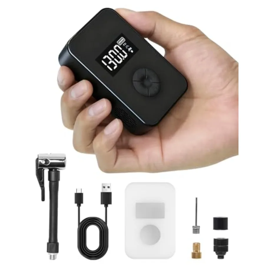 Mini Bike Pump, 130PSI Bike Pump With Gauge Includes Overheat Protection, Electric Bike Air Pump with Presta and Schrader Valve
Mini Bike Pump, 130PSI Bike Pump With Gauge Includes Overheat Protection, Electric Bike Air Pump with Presta and Schrader Valve