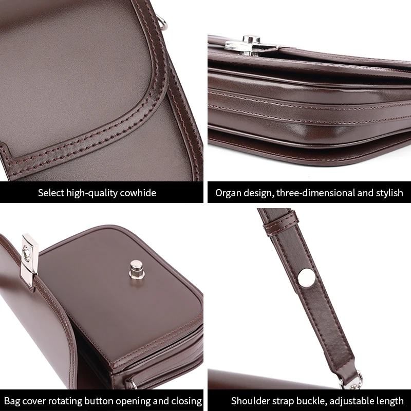 Women's Genuine Leather Fashion Shoulder Bag Ladies Vintage Flap Lock Crossbody Bag Adjustable Shoulder Strap For Casual Work
Women's Genuine Leather Fashion Shoulder Bag Ladies Vintage Flap Lock Crossbody Bag Adjustable Shoulder Strap For Casual Work