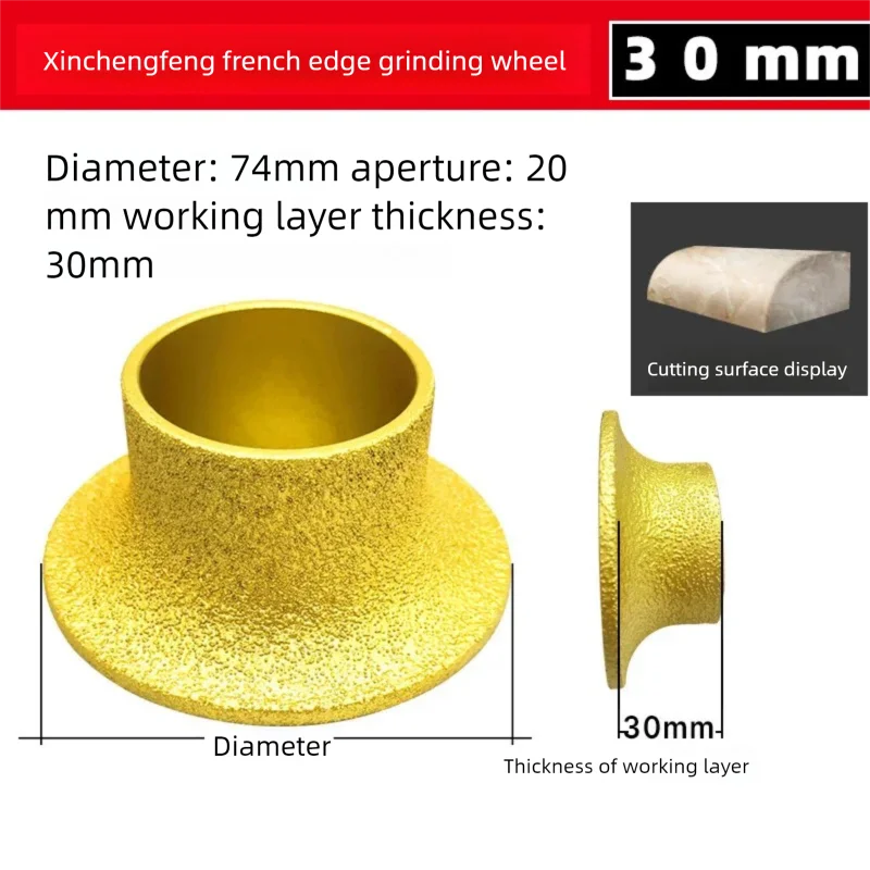 French Edge Stone Edging Wheel 30mm Vacuum Brazed Diamond for Porcelain Tile Marble Granite Quartz Angle Grinder Dry Use
French Edge Stone Edging Wheel 30mm Vacuum Brazed Diamond for Porcelain Tile Marble Granite Quartz Angle Grinder Dry Use
