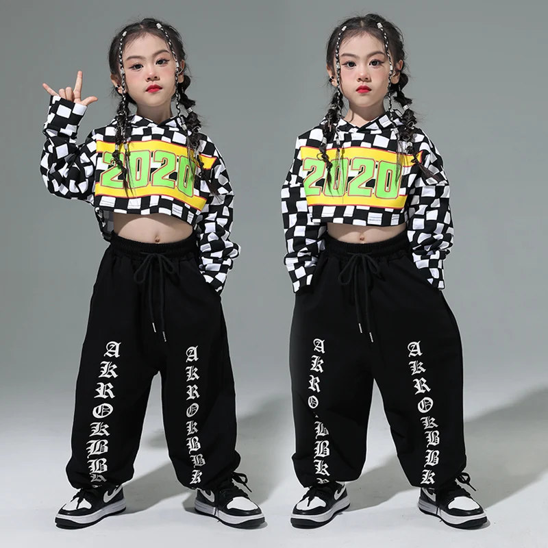 Kids Jazz Dance Clothes For Girls Checked Crop Tops Black Sweatpants Hip Hop Performance Practice Clothing Stage Costume BL12121
Kids Jazz Dance Clothes For Girls Checked Crop Tops Black Sweatpants Hip Hop Performance Practice Clothing Stage Costume BL12121