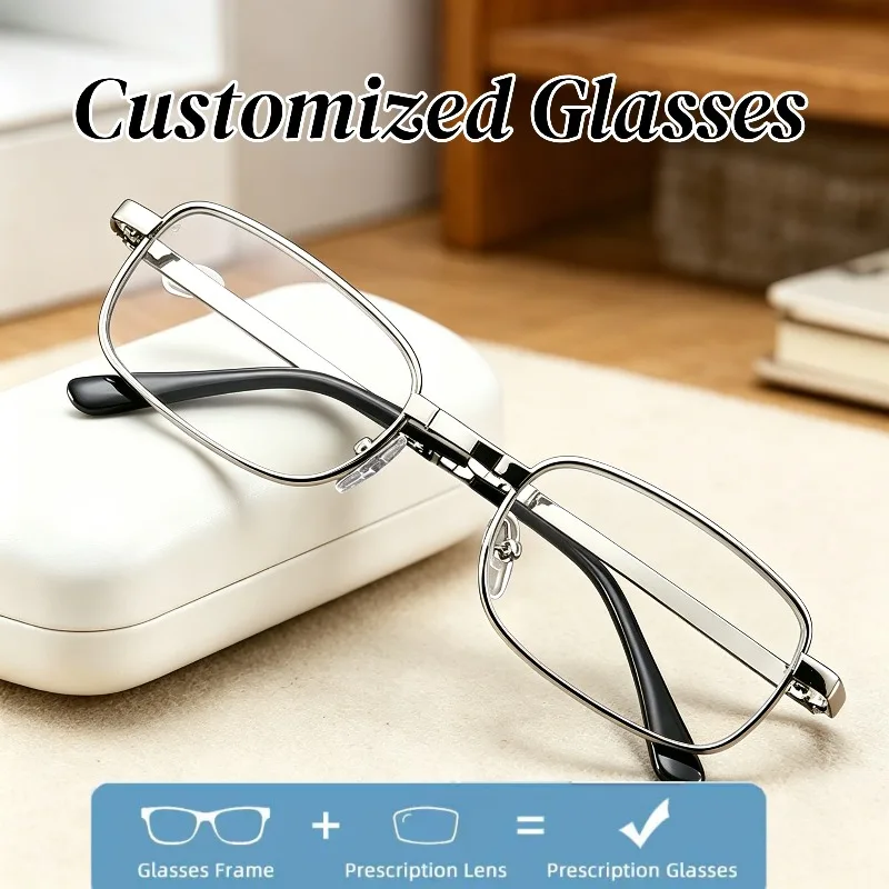Customized Anti-Blue Light Presbyopia Glasses Full-Frame Metal Reading Eyeglasses HD Ultra Light Prescription Eyewear Unisex
Customized Anti-Blue Light Presbyopia Glasses Full-Frame Metal Reading Eyeglasses HD Ultra Light Prescription Eyewear Unisex