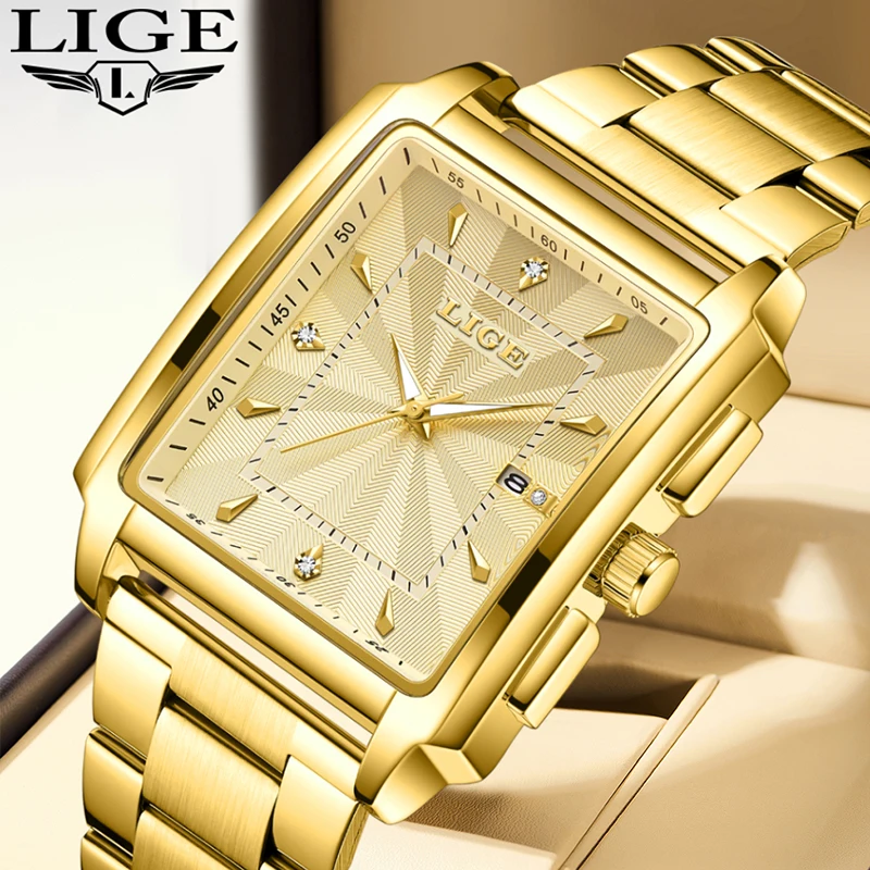 Мужские часы LIGE: элитный модный бренд, золотые кварцевые часы, квадратный корпус, дата, нержавеющая сталь, деловые часы, Relogio Masculino
Мужские часы LIGE: элитный модный бренд, золотые кварцевые часы, квадратный корпус, дата, нержавеющая сталь, деловые часы, Relogio Masculino