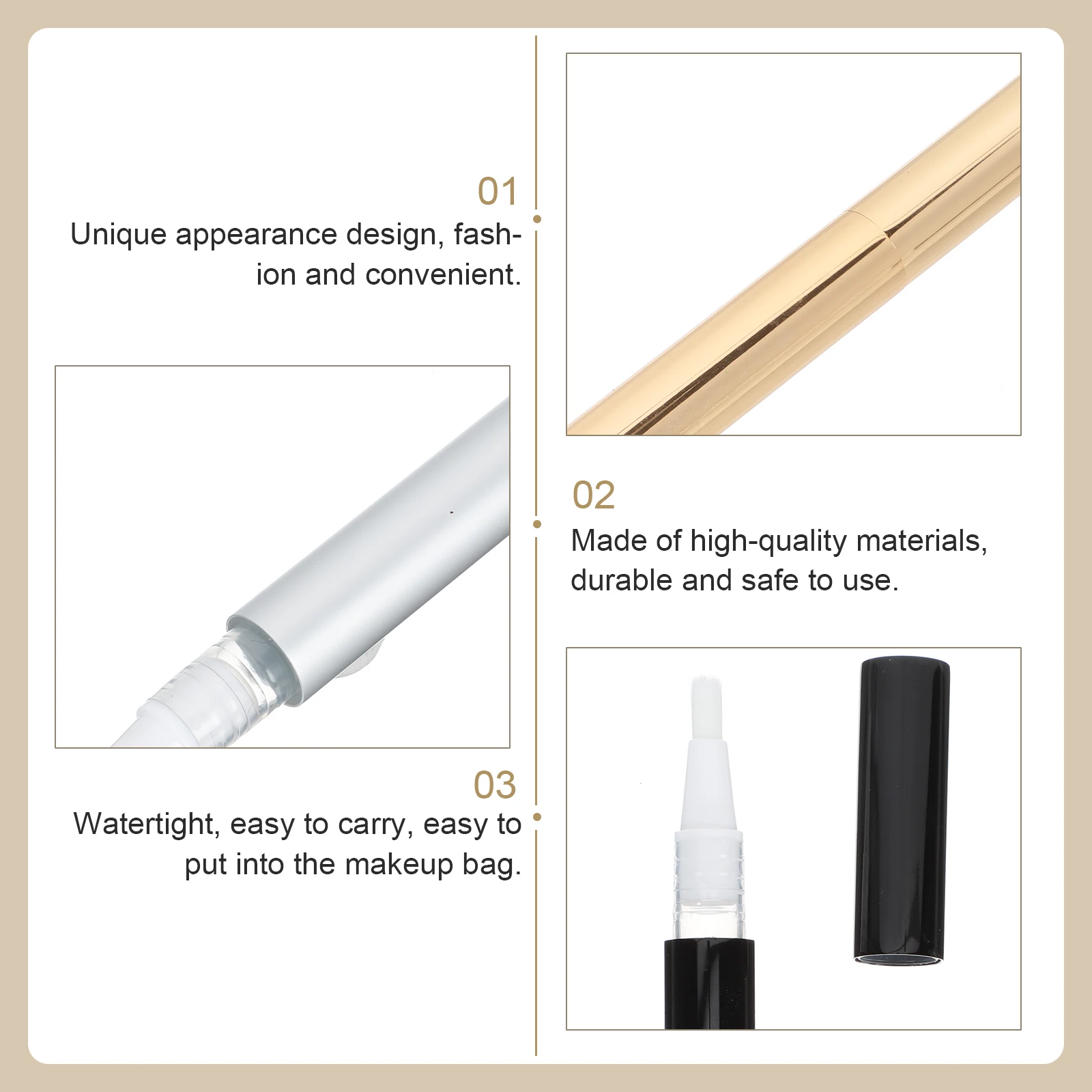 4pcs Eyeliner Liquid Travel Empty Tube Applicator Lightweight Leakproof Refillable For Eyelash Growth Nail Oil Eye
4pcs Eyeliner Liquid Travel Empty Tube Applicator Lightweight Leakproof Refillable For Eyelash Growth Nail Oil Eye
