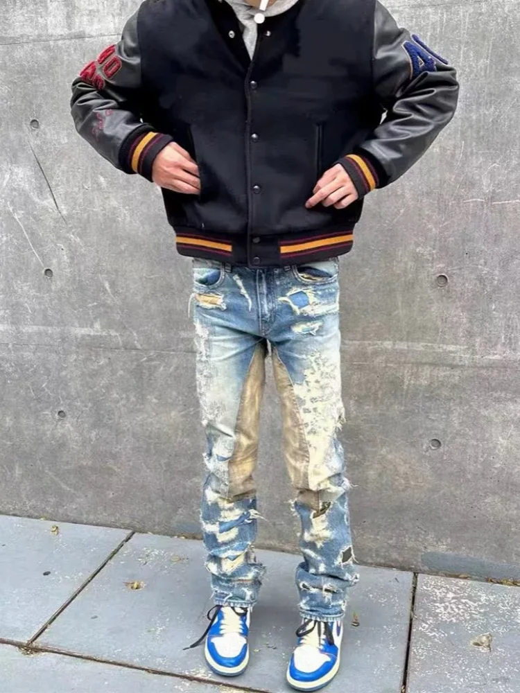 2025 American Retro Y2K Streetwear 3D Printed Old Blue Slim Jeans Pants For Men Clothing Straight Denim Trousers Pantaloni Uomo
2025 American Retro Y2K Streetwear 3D Printed Old Blue Slim Jeans Pants For Men Clothing Straight Denim Trousers Pantaloni Uomo