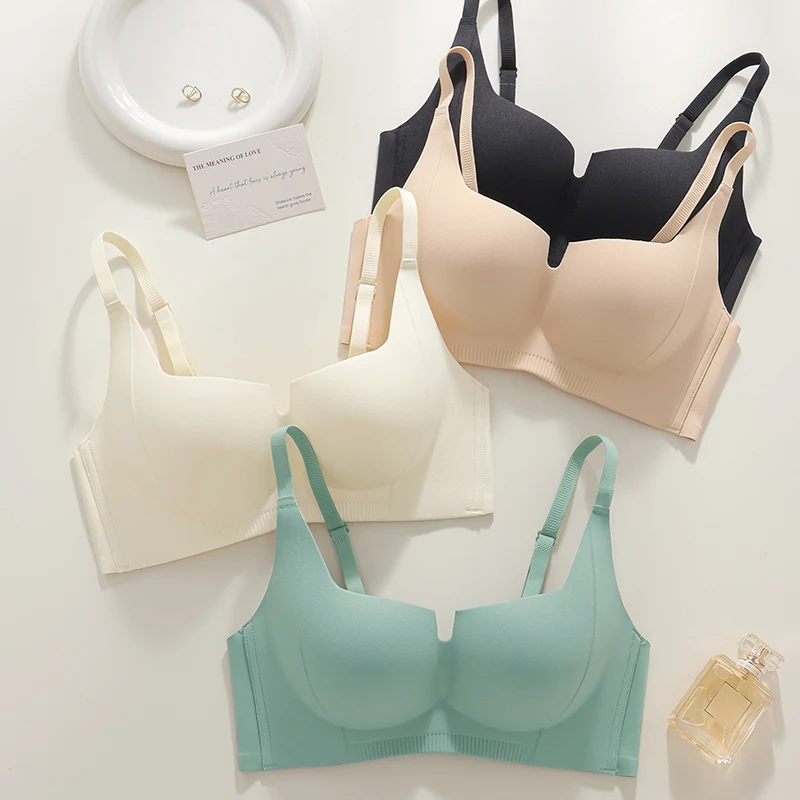 Thin top and thick bottom, small chest appears larger for women, no steel rings, gather to prevent sagging, sexy traceless bra
Thin top and thick bottom, small chest appears larger for women, no steel rings, gather to prevent sagging, sexy traceless bra