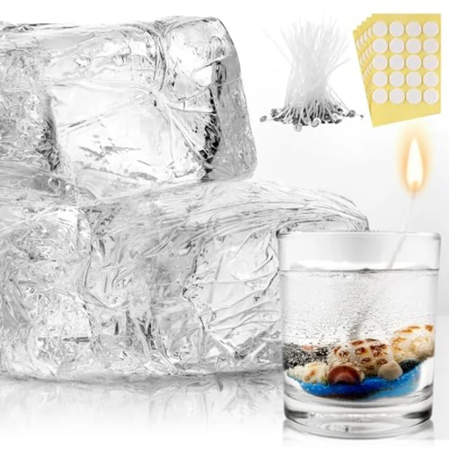 High Density Transparent Gel Candle Wax Clear Gel Wax Jelly Candle 100 Pcs Wick and 100 Pcs Wick Stickers for DIY Making Handma
High Density Transparent Gel Candle Wax Clear Gel Wax Jelly Candle 100 Pcs Wick and 100 Pcs Wick Stickers for DIY Making Handma