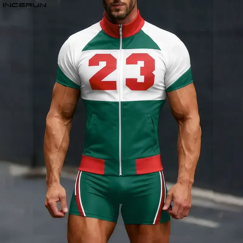 INCERUN Men's Sets Color-block Printing Patchwork Zipper Short Sleeve T Shirt Shorts 2 Piece Sets 2026 Workout Men Matching Sets
INCERUN Men's Sets Color-block Printing Patchwork Zipper Short Sleeve T Shirt Shorts 2 Piece Sets 2026 Workout Men Matching Sets