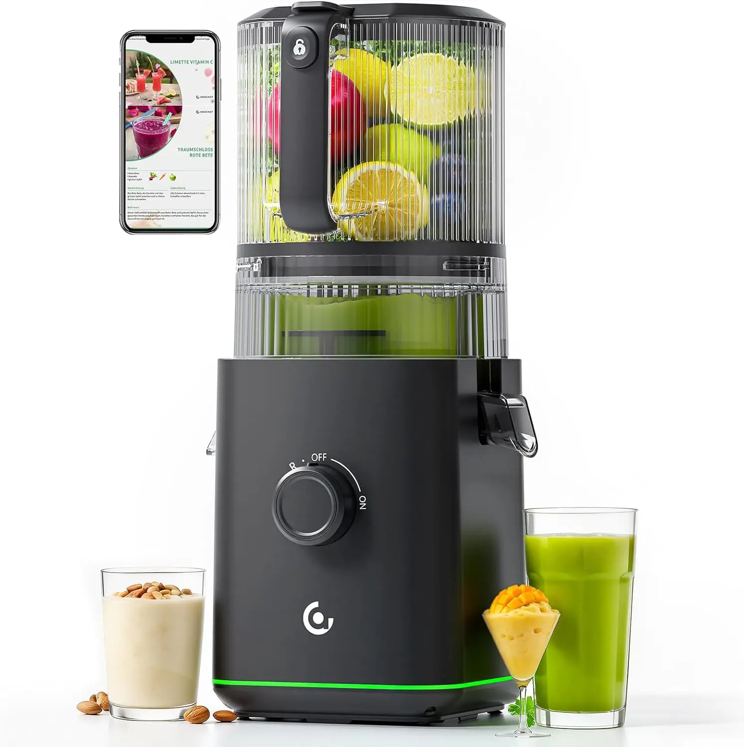 Cold Press Juicer 600W Max, 3-in-1(Juice & Sorbet & Nut Milk) Juicer Machines with 6.5" Wide Chute & 85oz Large Capacity for Who
Cold Press Juicer 600W Max, 3-in-1(Juice & Sorbet & Nut Milk) Juicer Machines with 6.5" Wide Chute & 85oz Large Capacity for Who