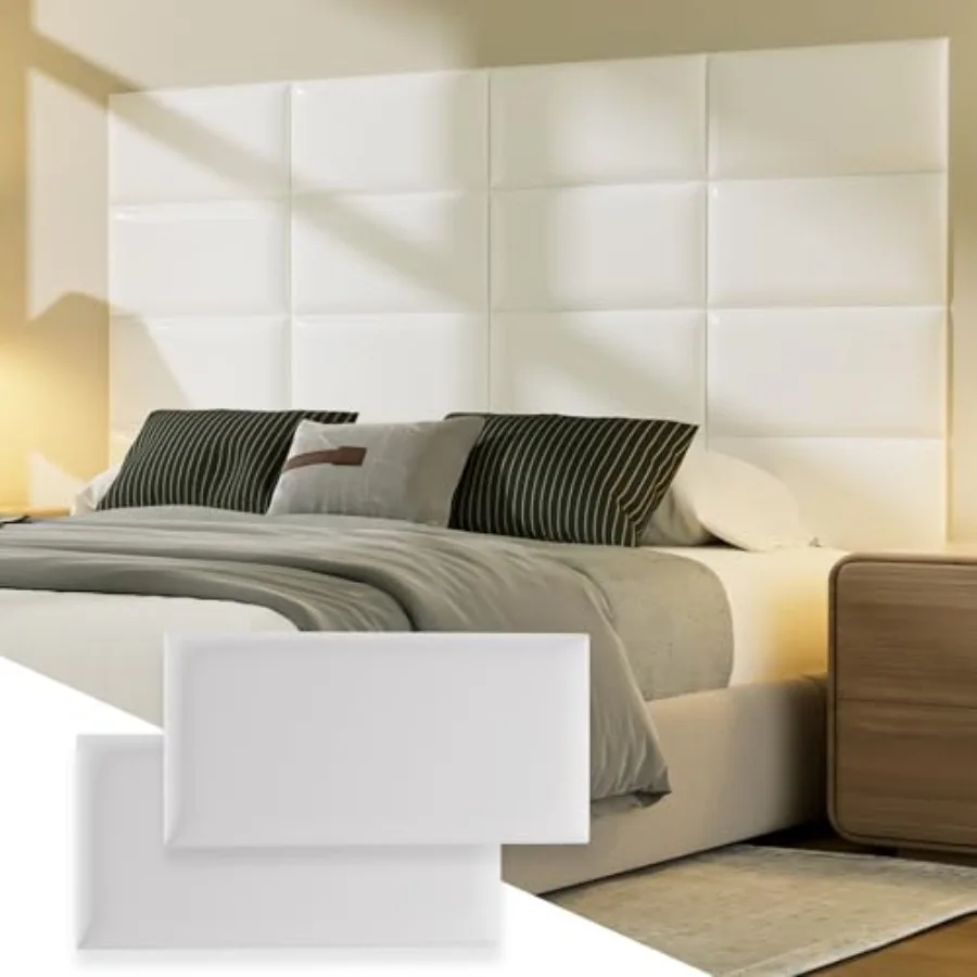 Upholstered Headboard Panels, 6 Panels Sized 7.8" x 15.7" Peel and Stick Padded Wall Panels for,3D Anti-Collision Wall Mounted
Upholstered Headboard Panels, 6 Panels Sized 7.8" x 15.7" Peel and Stick Padded Wall Panels for,3D Anti-Collision Wall Mounted