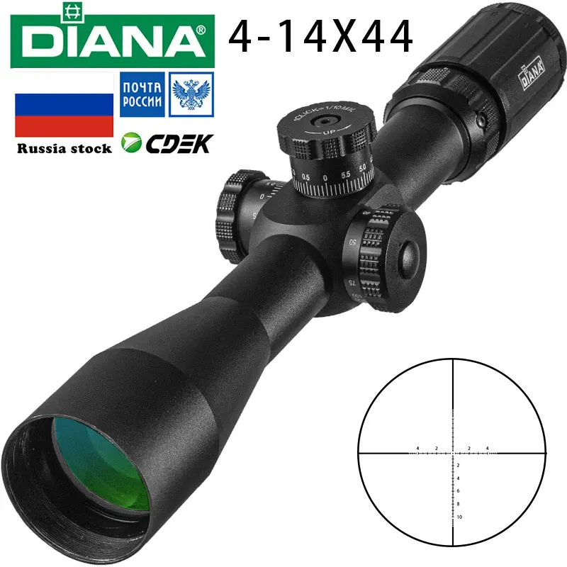 Diana 4-14X44 FFP Front Rifle Scope Red Green Illuminated Crosshair Hunting Sight For Caliber Airsoft
Diana 4-14X44 FFP Front Rifle Scope Red Green Illuminated Crosshair Hunting Sight For Caliber Airsoft