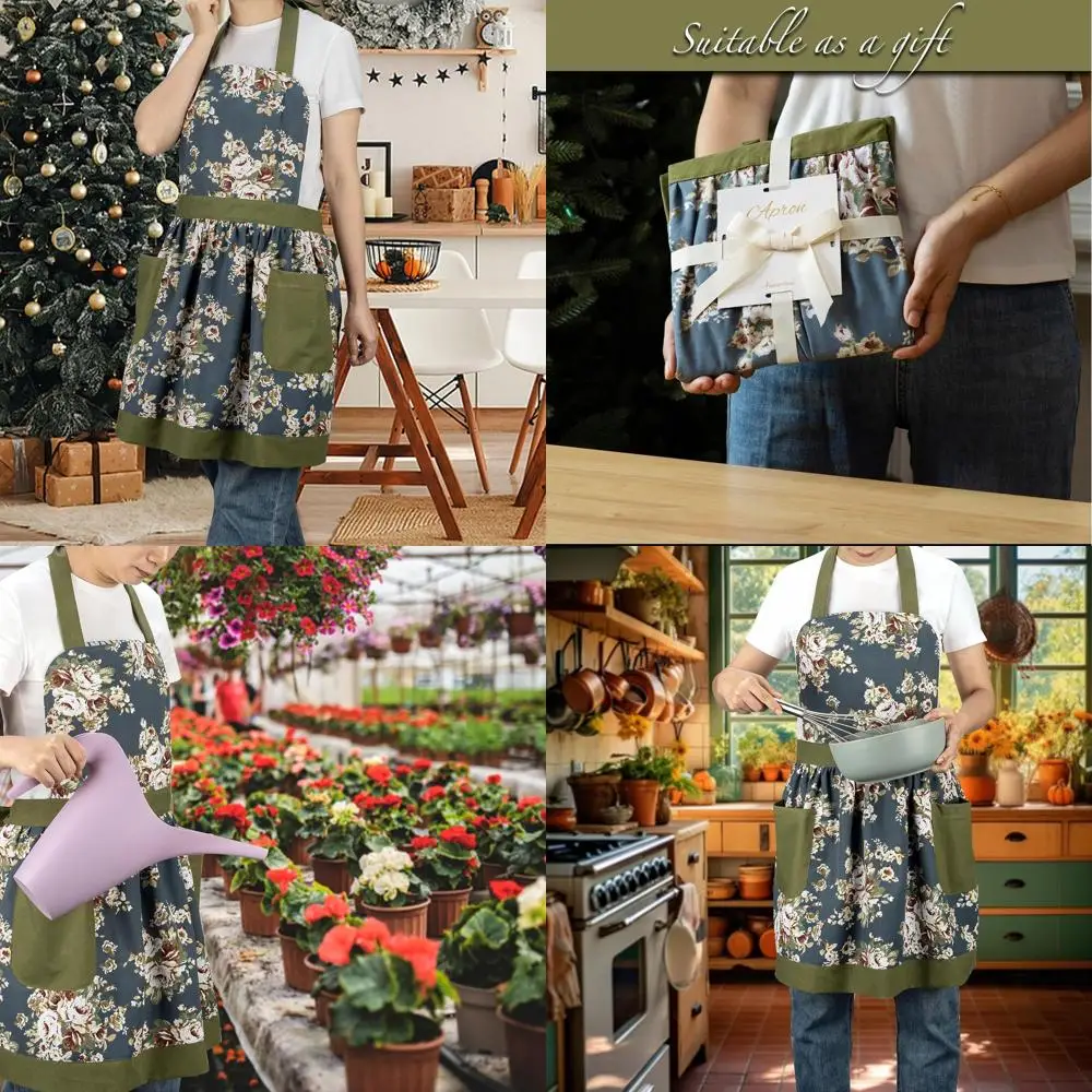 Женские фартуки в винтажном стиле с карманами для выпечки и садоводства, идеальный рождественский подарок
Женские фартуки в винтажном стиле с карманами для выпечки и садоводства, идеальный рождественский подарок