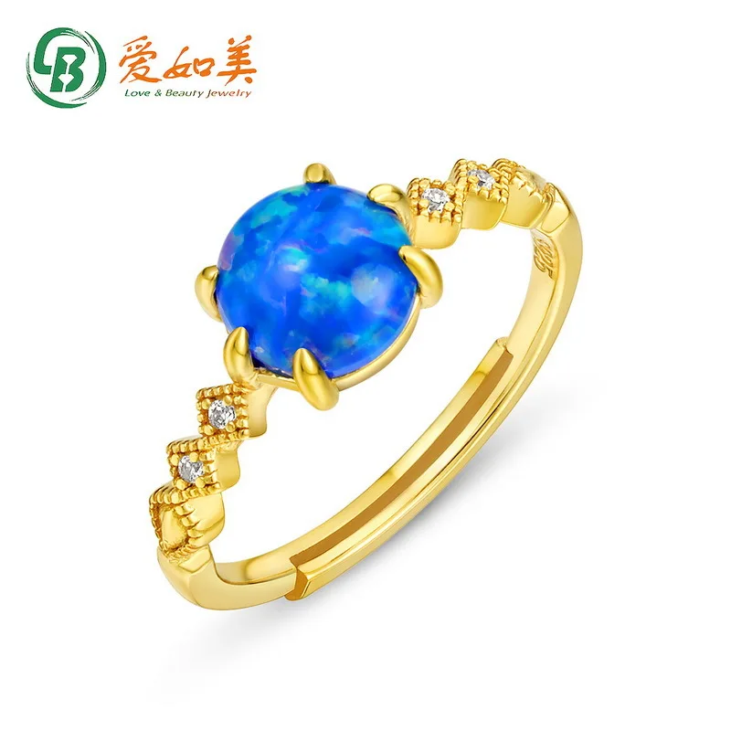 18K Gold PT950 Platinum Silver Plated 7-layer Gold Light Luxury Sea Blue Synthetic Blue Opal Ring for Women's Personalized Ring
18K Gold PT950 Platinum Silver Plated 7-layer Gold Light Luxury Sea Blue Synthetic Blue Opal Ring for Women's Personalized Ring