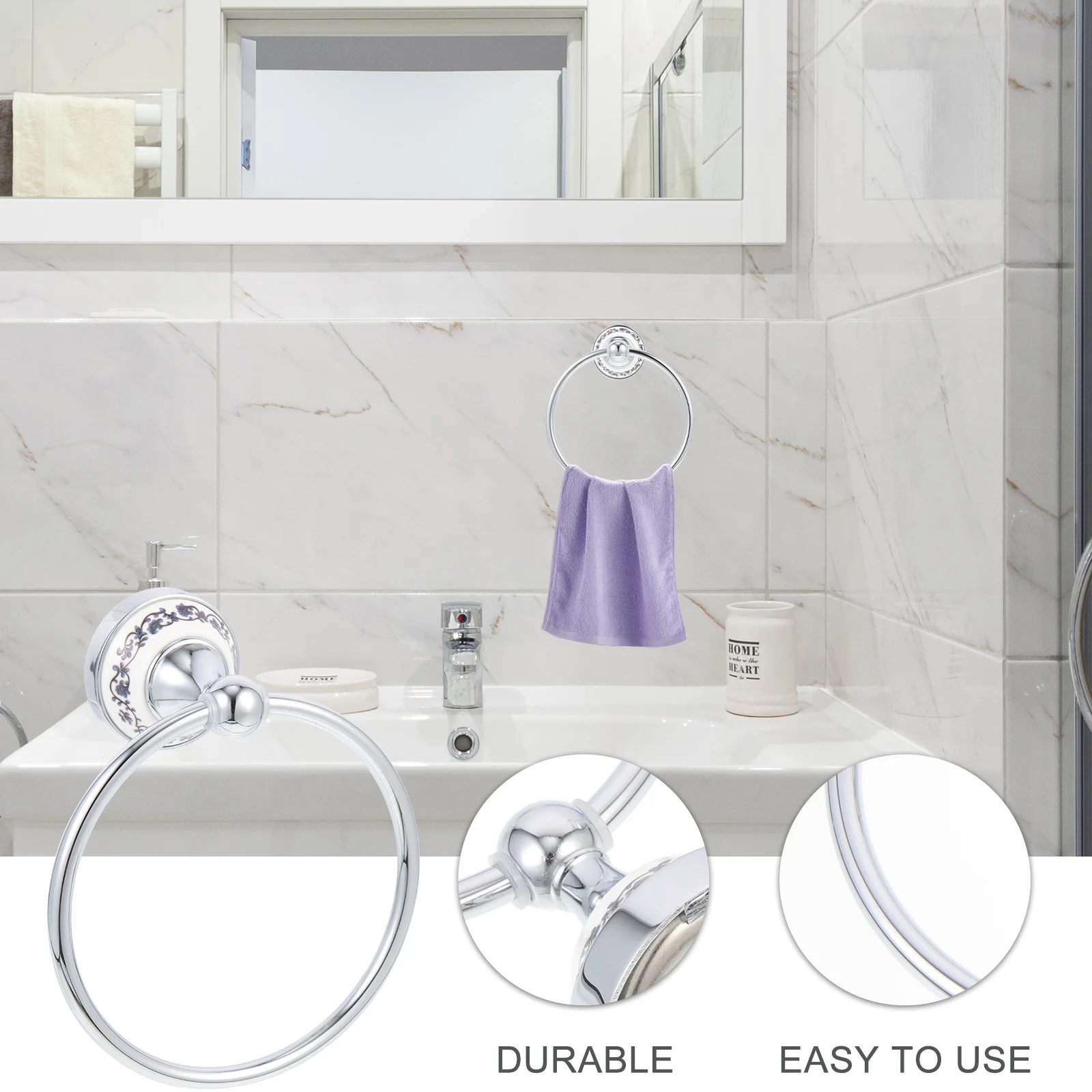 Кольцо для полотенец из нержавеющей стали, настенное, аксессуар для ванной комнаты, простой держатель для полотенец для дома, кухни, балкона, гостевой комнаты
Кольцо для полотенец из нержавеющей стали, настенное, аксессуар для ванной комнаты, простой держатель для полотенец для дома, кухни, балкона, гостевой комнаты