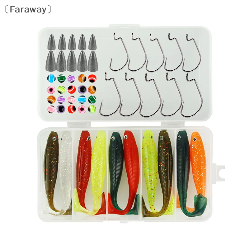 〔Far〕 1 Box Soft Bait Set PVC Bait Set With Crank Hook Fishing Weight Artificial Bait Worm Soft Bait Set
〔Far〕 1 Box Soft Bait Set PVC Bait Set With Crank Hook Fishing Weight Artificial Bait Worm Soft Bait Set