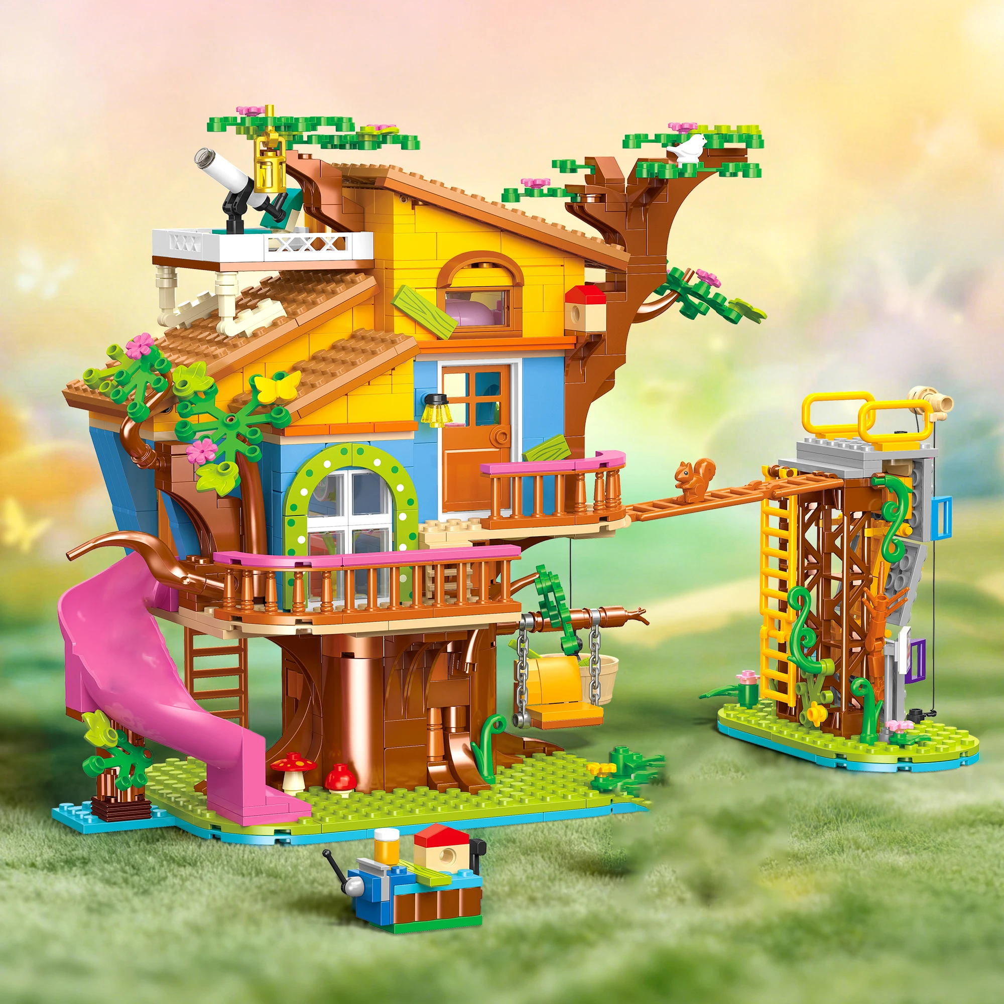 JJ9225 Treehouse Building Blocks Set Colorful Adventure House with Swing Climbing Wall Squirrel Figures Playset Gift for Kids
JJ9225 Treehouse Building Blocks Set Colorful Adventure House with Swing Climbing Wall Squirrel Figures Playset Gift for Kids