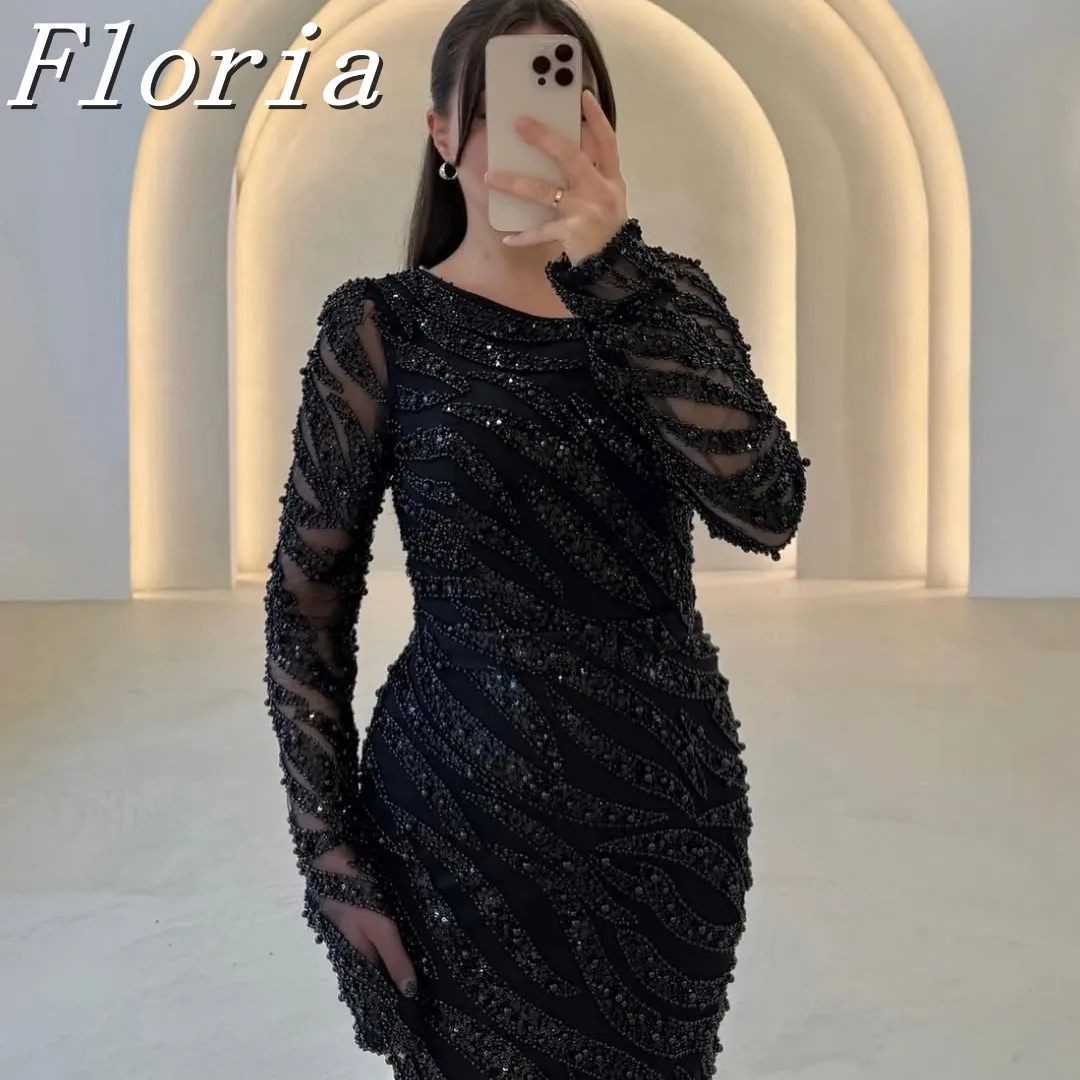 Sexy Black Fitted Glitter Beaded Sequin Birthday Party Dress O-Neck Long Sleeves Prom Evening Dress Customized
Sexy Black Fitted Glitter Beaded Sequin Birthday Party Dress O-Neck Long Sleeves Prom Evening Dress Customized