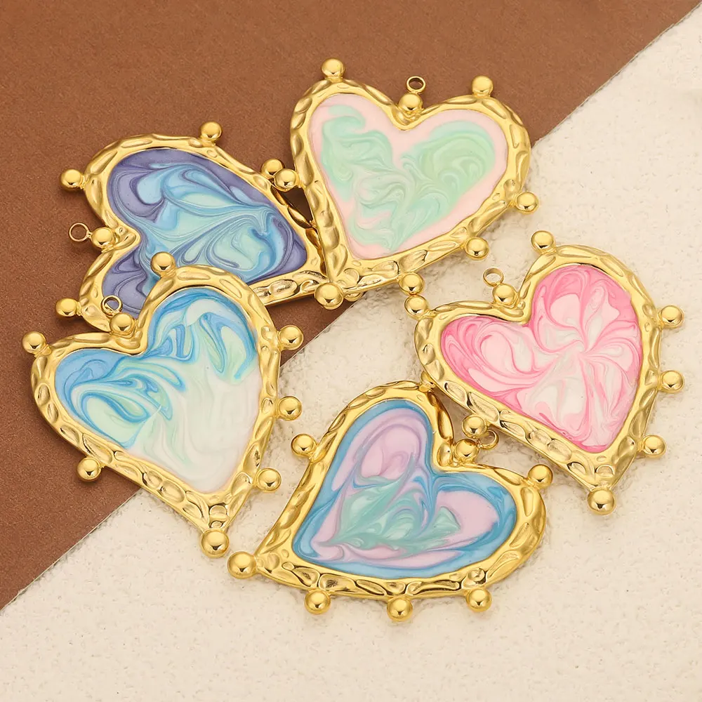 2pcs Colorful Stainless Steel Love Necklace Pendant DIY Fashion Charm Earring Accessories Simple Jewelry Wholesale
2pcs Colorful Stainless Steel Love Necklace Pendant DIY Fashion Charm Earring Accessories Simple Jewelry Wholesale