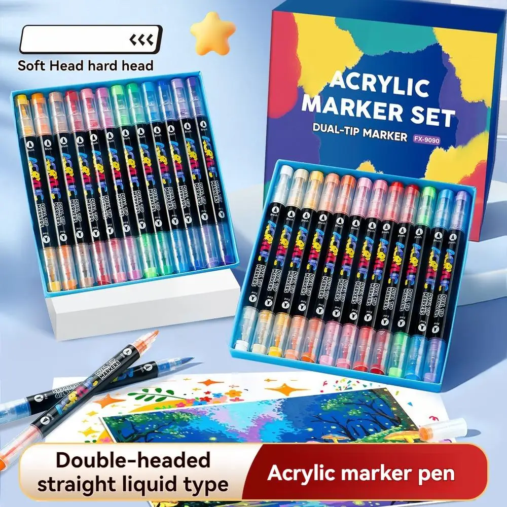 12-168 Colors Acrylic Marker Pens with Dual Soft and Hard Tips, Suitable for Creative Diy, Holiday Parties, Painting, and Art Supplies
12-168 Colors Acrylic Marker Pens with Dual Soft and Hard Tips, Suitable for Creative Diy, Holiday Parties, Painting, and Art Supplies