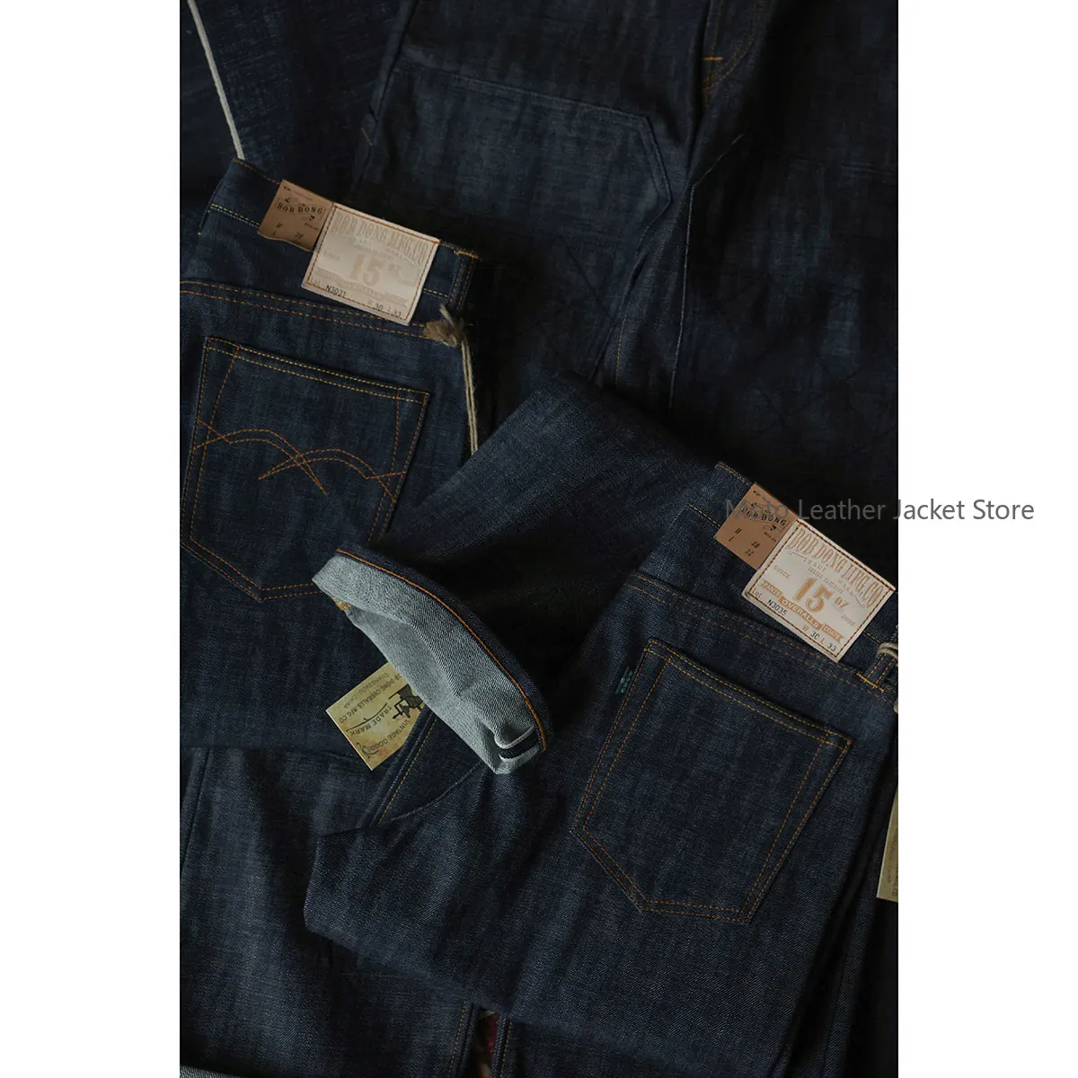 BOB DONG N3035 15oz Mid High Waist Regular Straight Raw Selvedge Denim Jeans American Vintage Pants
BOB DONG N3035 15oz Mid High Waist Regular Straight Raw Selvedge Denim Jeans American Vintage Pants