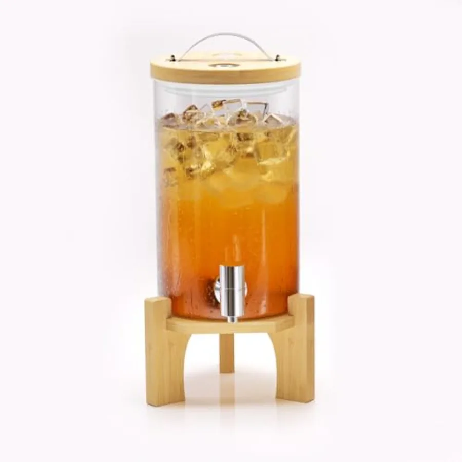 1.2 Gallon Glass Drink Dispenser For Parties, beverage dispenser with Bamboo wood stand And Stainless Steel Spigot, Juice or le
1.2 Gallon Glass Drink Dispenser For Parties, beverage dispenser with Bamboo wood stand And Stainless Steel Spigot, Juice or le