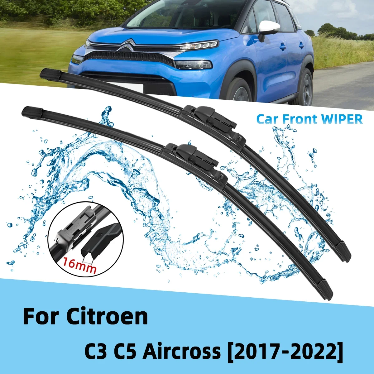 Front Wiper Accessorie Double Rubber Car Wipers for Citroen C3 Aircross C5 Aircross 2017-2022 Wipers Brushes New Upgraded 2021
Front Wiper Accessorie Double Rubber Car Wipers for Citroen C3 Aircross C5 Aircross 2017-2022 Wipers Brushes New Upgraded 2021