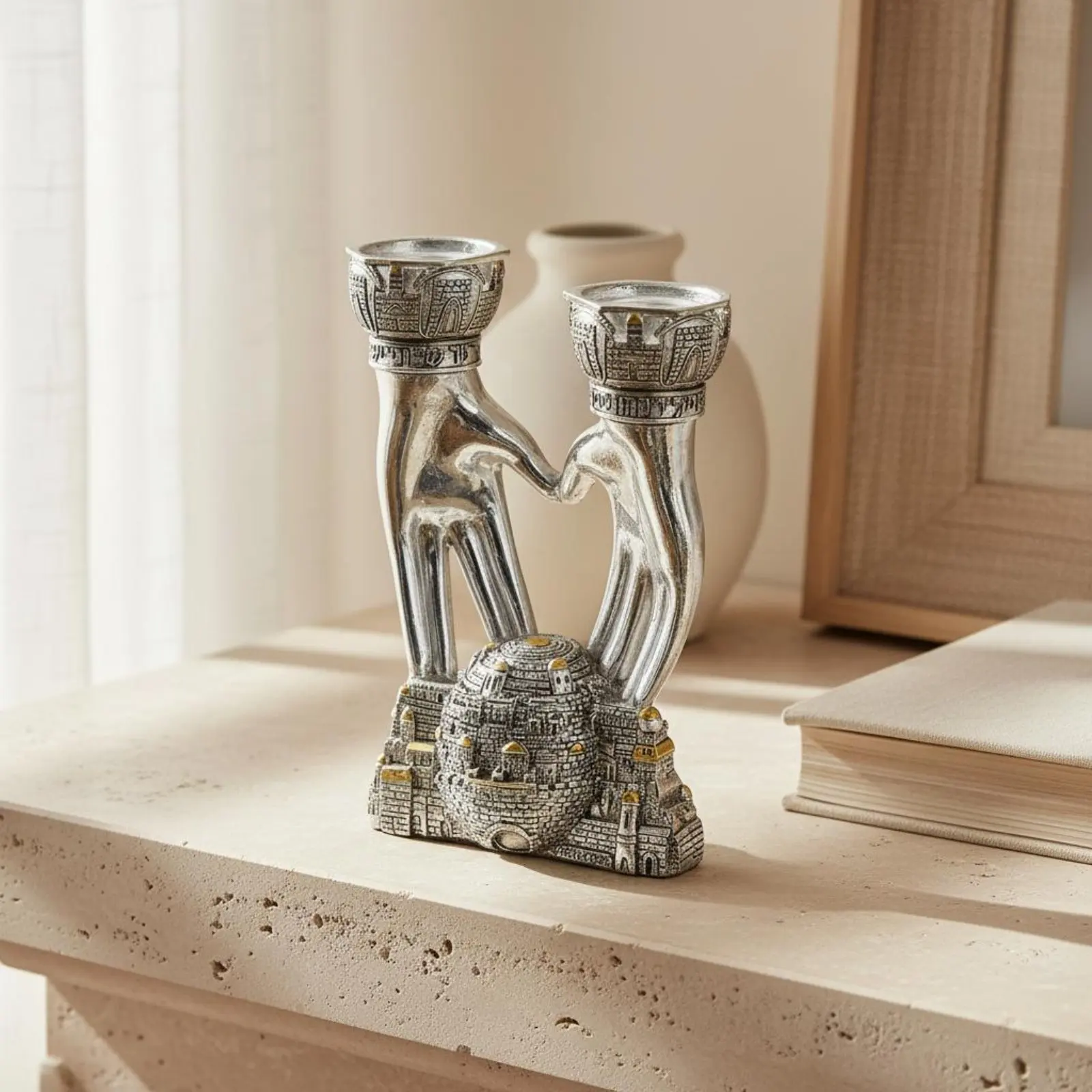 Jerusalem Menorah Resin Jerusalem Candle Holder Israeli Candle Stand Detailed Relief Design Jewish Menorah
Jerusalem Menorah Resin Jerusalem Candle Holder Israeli Candle Stand Detailed Relief Design Jewish Menorah